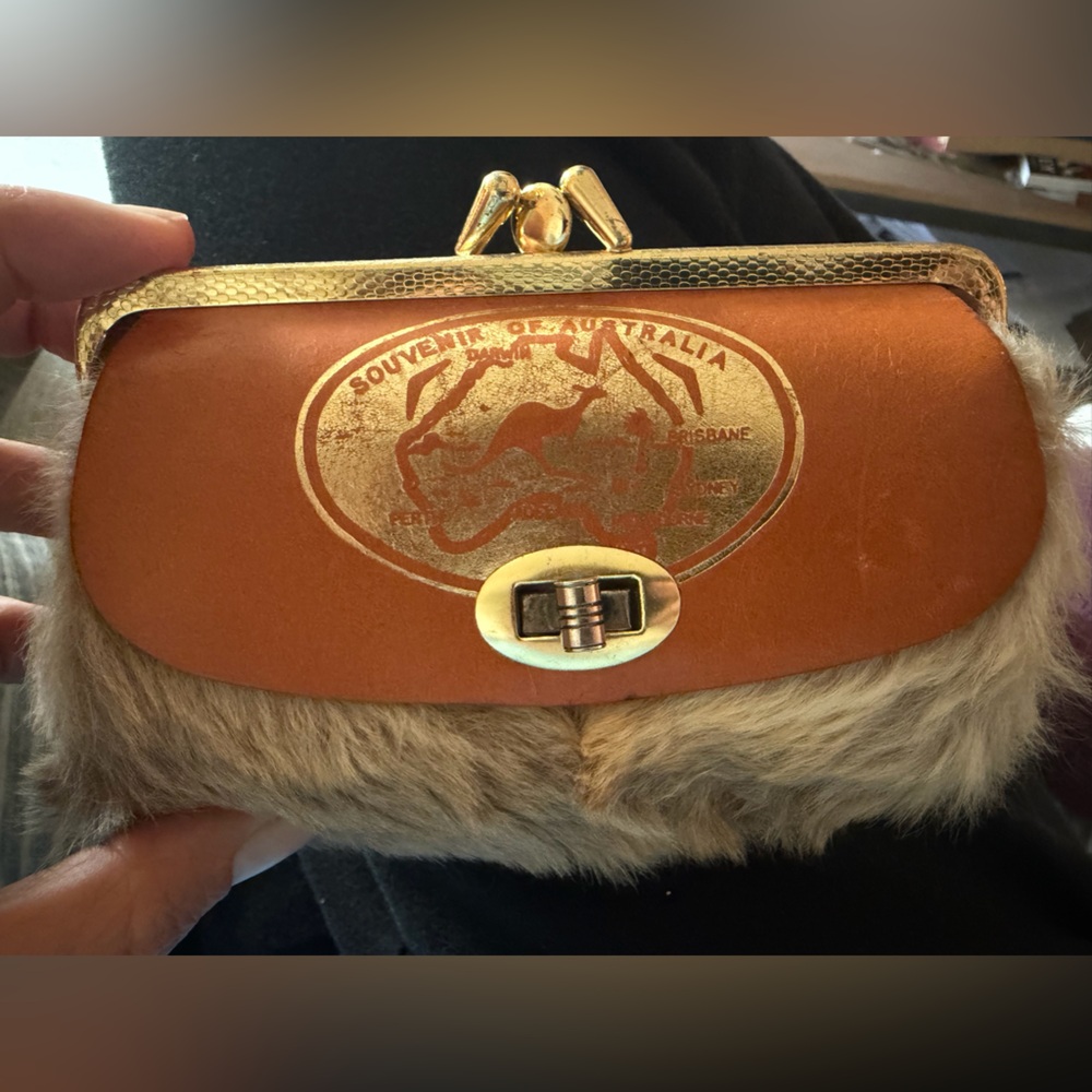Vintage Fur and Leather Wallet Australian Souvenir